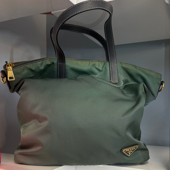 Prada Forest Green Nylon Tote - Picture 1 of 1